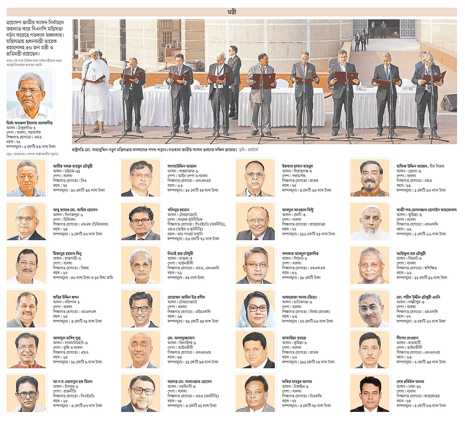 তারেক রহমান, নতুন মন্ত্রিসভা, বিএনপি সরকার, শপথ গ্রহণ, নতুন মন্ত্রী, প্রতিমন্ত্রী, টেকনোক্র্যাট, নারীর ক্ষমতায়ন, Tarique Rahman, New Cabinet, BNP Government, Oath Taking, New Ministers, State Ministers, Technocrat, Women Empowerment, Bangladesh Politics